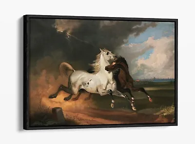 Horses Running In A Storm -float Effect Canvas Wall Art Print • £29.99