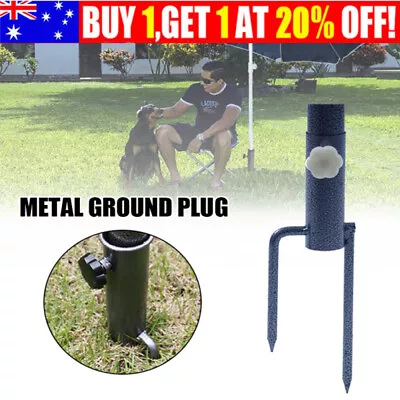 Umbrella Ground Spike Parasol Stand Holder Metal Outdoor Stand Umbrella Base • $19.99