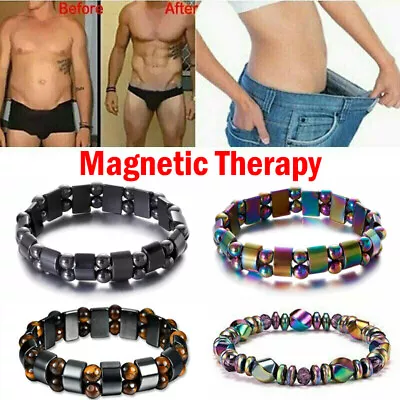 Magnetic Double Row Hematite Weight Loss Healing Healthy Bracelet For Men Women • $2.94