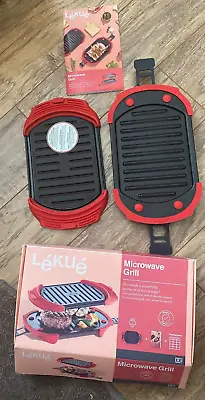 Lekue Microwave Grill Pan Press Sandwich Maker (Red) Open Box • $22