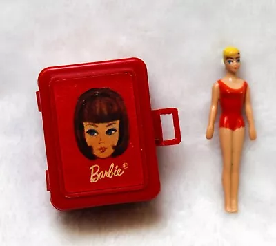 Vintage Barbie Skipper/Tutti Let's Play Barbie Mini Red Suitcase & Mini Barbie • $59.95