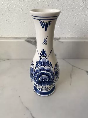 Vintage Blue & White Delft  Vase Made In Holland No 3062 9 Inch • $29.99