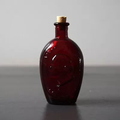 Wheaton Glass Miniature Bottle Ruby Red George Washington 3-1/4  READ • $12