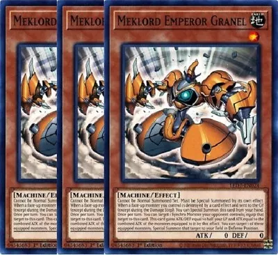 Yugioh - Meklord Emperor Granel X 3 - 1st Edition NM - Free Holographic Card • $2