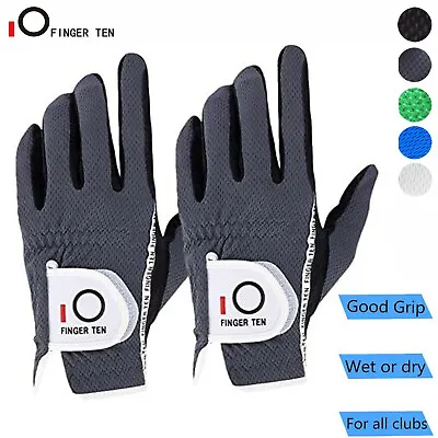 New Mens Golf Gloves Rain Wet Hot Weather Grip Left Right Hand Lh Rh 2 Pack US • $14.99