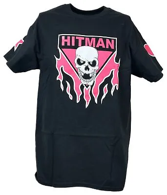 Bret Hart Ring Series Black Pink Skull Mens T-shirt • $32.99