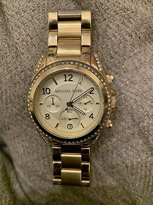 New Michael Kors MK5166 Blair Glitz Gold Stainless-Steel Quartz Women's Watch • $65.99