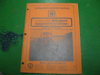 McKee 3 Point Spring Tooth Cultivator Manual Book NOS Original • $9.99