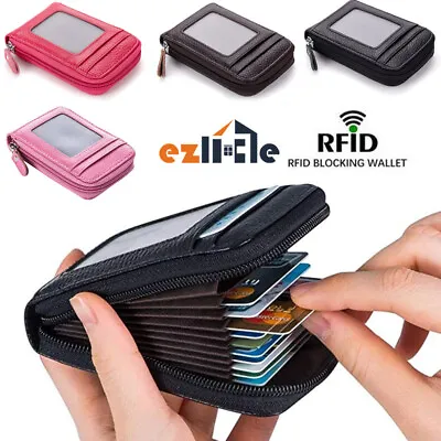 $13.75 • Buy RFID Blocking Leather Wallet Anti-theft Credit Card Holder Men Women Coin Purse