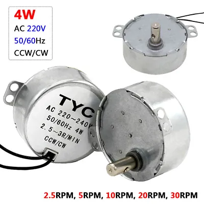 HQ 2.5/5/10/20/30RPM Micro Synchronous Motor CW/CCW Gearmotor AC 220V 4W 49KTYZ • $5.60