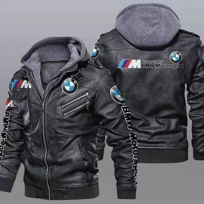 BMW Motorcycle Biker Leather Jacket Racing Motorbike Cowhide Leather Jackets • $169