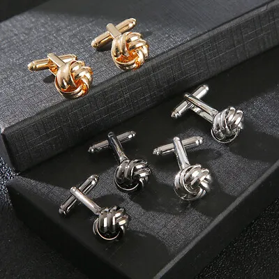 £3.53 • Buy Pair Women Men Metal Sleeve Buttons Twist Knot Cufflinks Wedding Party Jewellery