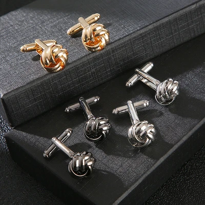 £3.53 • Buy Pair Women Men Metal Sleeve Buttons Twist Knot Cufflinks Wedding Party Jewellery