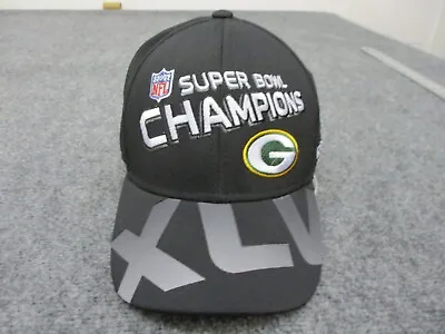 Reebok Green Bay Packers Hat Super Bowl Champions Black Adult One Size Fitted * • $5.98