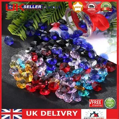 £5.31 • Buy 14mm Octagonal Beads Crystal Glass Diamond Wedding Party Decor Home Ornaments UK