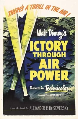 Victory Through Air Power Disney 1943 Propaganda Poster Print  18x12 Inches • $7.99