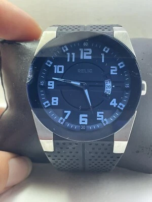 $0.99 • Buy Relic By Fossil Men's Jake ZR11861 Analog-Quartz Silicone Strap Black-H24