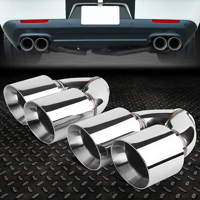 2pcs Stainless Steel Dual Exit Exhaust Muffler Tips Universal Fit 2.5 Piping • $88.88