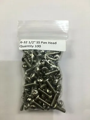 6-32 Pan Head Machine Screws Phillips Stainless Steel All Sizes / Quantities • $5.95