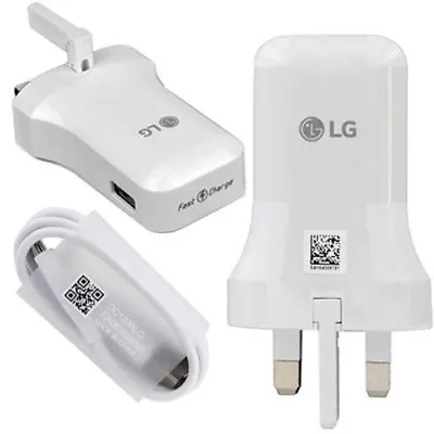 LG G5 V50 ThinQ K42 Charger MCS-H06UR 1.8A Fast Wall USB Adapter + Type C Cable • £8.95