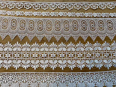 Beautiful Selection White Guipure Lace Trimming. Choice Of Designs. SewingCraft • £2.20