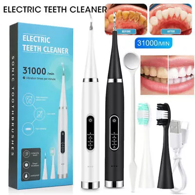 $12.95 • Buy Electric Ultrasonic Dental Scaler Tooth Cleaner Calculus Remover Teeth Whitening