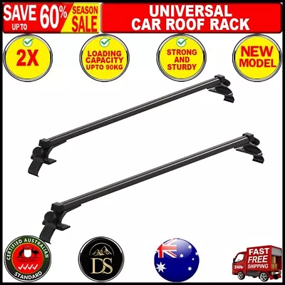 Universal Car Roof Racks Pod Aluminium Cross Bars Adjustable 145cm Black New AU • $62.87