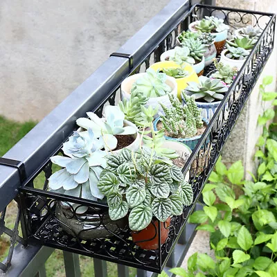 Metal Flower Holder Shelf Balcony Hanging Pots Basket Plant Garden Wall Storage  • £11.95