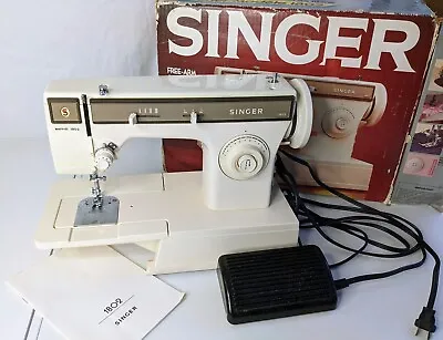 Vintage Singer Merritt 1802 Sewing Machine With Box And Manual • $130