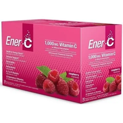 Ener-C 1000mg Vitamin C 30 Sachets Multivitamin Drink Mix Raspberry Flavour • £18.99