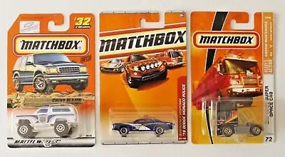 Matchbox  Lot Of 3  Dodge Sheriff Chevy Blazer Police & Daf Xf95 Space Cab  Moc • $12.95
