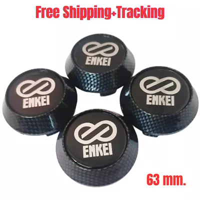 Hub Center Caps Cover Wheels Rim Carbon Black  For Enkei Racing Car Size 63 Mm. • $66.97