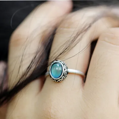 Handmade S925 Sterling Silver Color Change Mood Stone Ring • $23.49