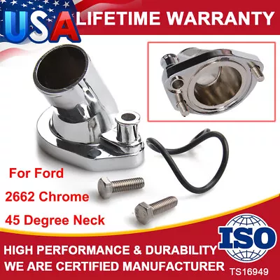 Polished Aluminum 45 Swivel Water Neck Thermostat Housing FOR Ford 260-302/351W • $14.59