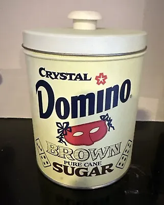 Vintage Crystal Domino Brown Pure Cane Sugar Tin Can  • $18.80