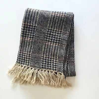 Vintage 90s Polo Ralph Lauren Thick Wool Scarf Houndstooth Patchwork Design • $79.99