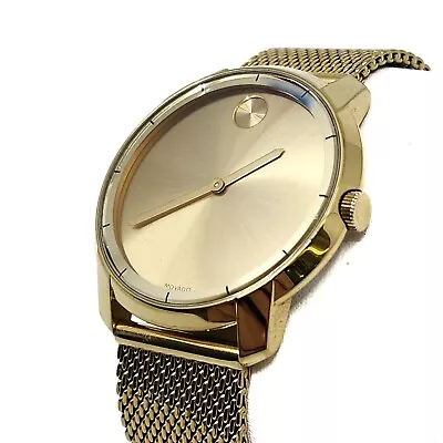 Movado Men's Watch 3600373 Bold Gold Dial Swiss Quartz Steel 44mm Mesh Band • $199.99