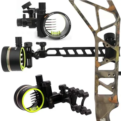 5 Pin Compound Bow Sight 4X 6X 8X Lens 0.019  Micro Fiber Adjustable Archery • $82.71