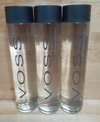 RARE FIND!!!!!   3 Glass Bottles: VOSS SPARKLING NORWAY Artesian Water 27.05 Oz  • $24.88