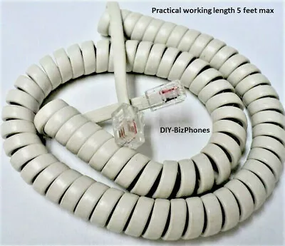 Avaya Off White Handset Cord Merlin Legend MLX Series Phone Receiver Curly 9Ft • $6.99