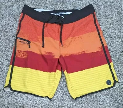 Volcom Board Shorts Mens 32 Boardshorts Beach Surf Swim Mod Tech Orange Red • $11.99