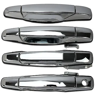 4PCS Chrome Door Handle For Chevy Tahoe GMC Yukon Sierra Denali 07-13 Front Rear • $27