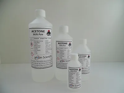 £8.49 • Buy Acetone 99.9% Pure ACS/Lab Grade High Quality 4 Sizes Nail Varnish Remover