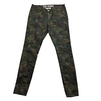 V.I.P. Camoflauge Womens Pants W32 L30 Junior 11/12 Stretch 9” Rise Camo Jeans • $12