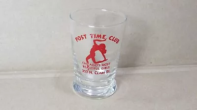 Vintage Post Time Club Chicago  Most Beautiful Girls Night Club Drinking Glass • $34.95