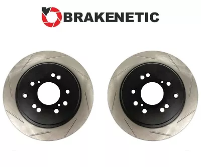 REAR BRAKENETIC Premium SS Slot Brake Rotors Z32 300ZX Conversion 4/5LUG • $254.58