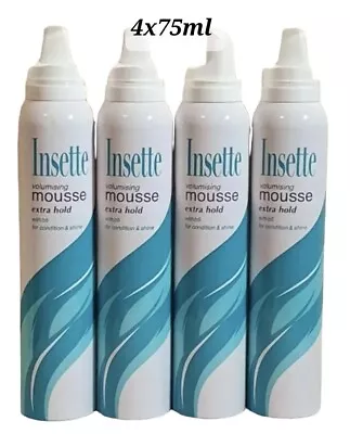 Insette Volumising Mousse Extra Hold With B5 4Condition&Shine 4X75ML • £9.89