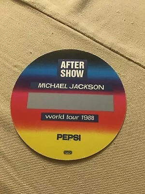 Michael Jackson Original BAD World Tour 1988 After Show Pass Pepsi (gray) Unused • $21.99