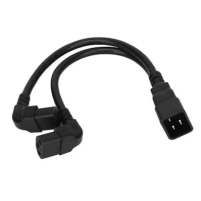 IEC320 C20 To Dual C13 Cord 1 In 2 Out Double Right Angle Y Splitter Power C AUS • £11.84