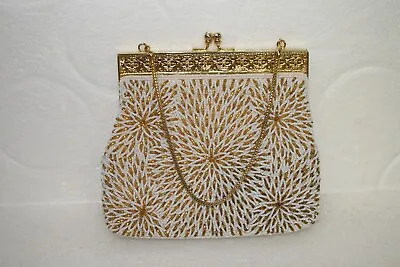 Beautiful Vintage Beaded Purse Hand Made In France  1960's • $44.99